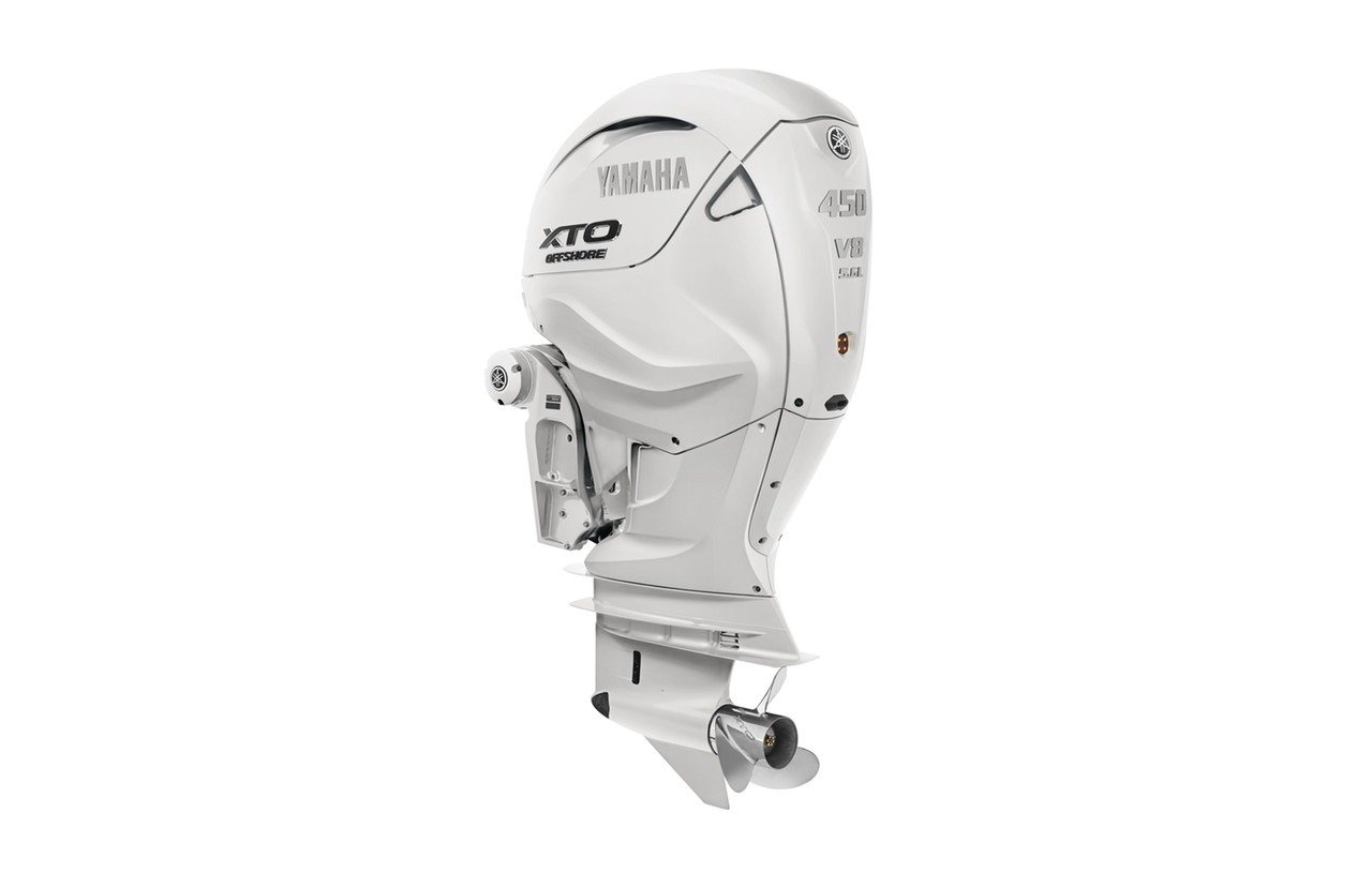 Yamaha 450hp XTO Offshore Outboard · Digital Electronic Controls, 35″ Shaft, Counter Rotation · White · LXF450ESA2